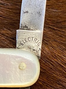 Electric Cutlery Co. 2 Blade Mother of Pearl Pen Knife, N.Y.C., Newark NJ., 1873-1909