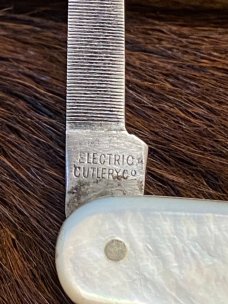 Electric Cutlery Co. 2 Blade Mother of Pearl Pen Knife, N.Y.C., Newark NJ., 1873-1909
