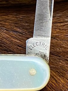 Electric Cutlery Co. 2 Blade Mother of Pearl Pen Knife, N.Y.C., Newark NJ., 1873-1909