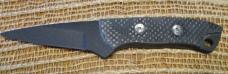 Jay Bigler all-black fixed blade with silver-toned fasteners