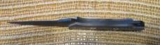Jay Bigler all-black fixed blade with silver-toned fasteners