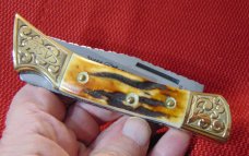 MIB CASE XX USA  1981 SHARK TOOTH FACTORY CUSTOM STAG ENGRAVED BOLSTERS FILE WORKED