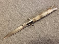 9" FRANK BELTRAME BRAZILIAN HORN ITALIAN STILETTO w/BAYONET BLADE