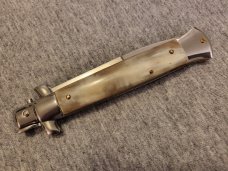 9" FRANK BELTRAME BRAZILIAN HORN ITALIAN STILETTO w/BAYONET BLADE