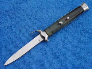 Vintage Rosa Uliana Primo Italian OTF Automatic "horn handles" 