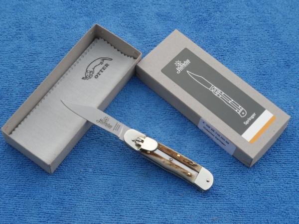 New 5-3/4" Stag Horn Hubertus leverlock auto (110.HH.08) New 5-3/4" Stag Horn Hubertus leverlock auto (110.HH.08)