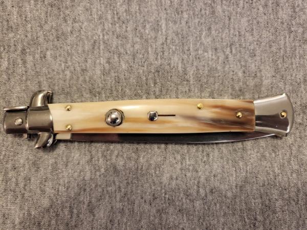 11" FRANK BELTRAME BRAZILIAN HORN ITALIAN STILETTO w/DAGGER BLADE 11" FRANK BELTRAME BRAZILIAN HORN ITALIAN STILETTO w/DAGGER BLADE