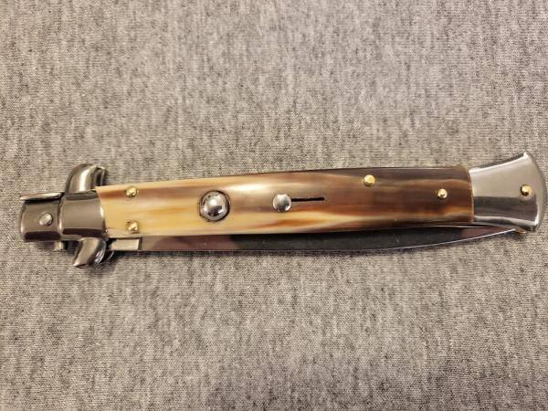 11" FRANK BELTRAME BRAZILIAN HORN ITALIAN STILETTO w/DAGGER BLADE*BLEM*