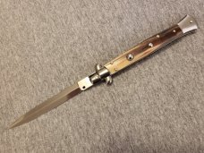 11" FRANK BELTRAME BRAZILIAN HORN ITALIAN STILETTO w/DAGGER BLADE*BLEM*