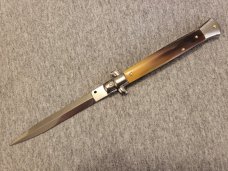 11" FRANK BELTRAME BRAZILIAN HORN ITALIAN STILETTO w/DAGGER BLADE*BLEM*