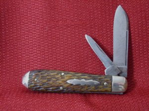 USED CONDITION VINTAGE SCHRADE CUT. CO. WALDEN NY SWELLEND JACK PEACHSEED BONE 1904-1946