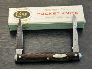 Antique Case Tested XX 1920-39 Green Bone 6201 Pen Knife with File