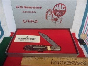 LIMITED EDITION SCHRADE USA daddy barlow MAC TOOLS 1985 47th ANNIVERSARY KNIFE IN BOX 