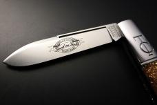 Great Eastern Cutlery Tidioute #15 TC Barlow Glitter Gold Acrylic GEC 152121 Great Eastern Cutlery Tidioute #15 TC Barlow Glitter Gold Acrylic GEC 152121