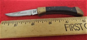 SIMMONS STAINLESS STEEL JAPAN WOOD HANDLE LOCKBACK AS FOUND FROM STORAGE