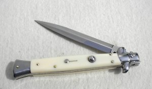 NEW 11" FRANK BELTRAME ACRYLIC IVORY DAGGER BLADE ITALIAN STILETTO