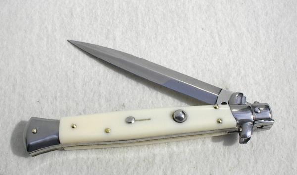 NEW 11" FRANK BELTRAME ACRYLIC IVORY DAGGER BLADE ITALIAN STILETTO