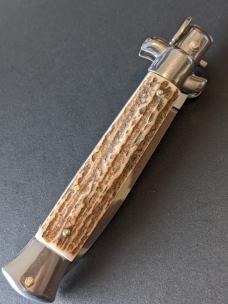 FRANK BELTRAME 23CM 9" DAGGER AUTO IN NICE STAG HORN...NEW 