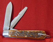 CAMILLUS CUTLERY CO. CAMILLUS N.Y. USA 4 LINE MARKING LOCKBACK TOOL KNIFE BONE STAG 1941-1946 CAMILLUS CUTLERY CO. CAMILLUS N.Y. USA 4 LINE MARKING LOCKBACK TOOL KNIFE BONE STAG 1941-1946
