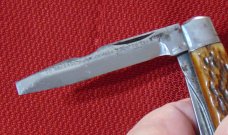 CAMILLUS CUTLERY CO. CAMILLUS N.Y. USA 4 LINE MARKING LOCKBACK TOOL KNIFE BONE STAG 1941-1946 CAMILLUS CUTLERY CO. CAMILLUS N.Y. USA 4 LINE MARKING LOCKBACK TOOL KNIFE BONE STAG 1941-1946