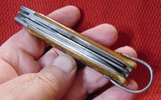 CAMILLUS CUTLERY CO. CAMILLUS N.Y. USA 4 LINE MARKING LOCKBACK TOOL KNIFE BONE STAG 1941-1946 CAMILLUS CUTLERY CO. CAMILLUS N.Y. USA 4 LINE MARKING LOCKBACK TOOL KNIFE BONE STAG 1941-1946