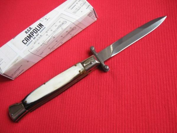 Italian Limited Edition Manual Open Swing Guard Stiletto Knife - A.G.A CAMPOLIN Italy Italian Limited Edition Manual Open Swing Guard Stiletto Knife - A.G.A CAMPOLIN Italy