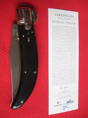 Quality Italian Unique Mechanism LEPRE Buffalo Horn Knife Limited Edition 2015 MANIAGO ITALY