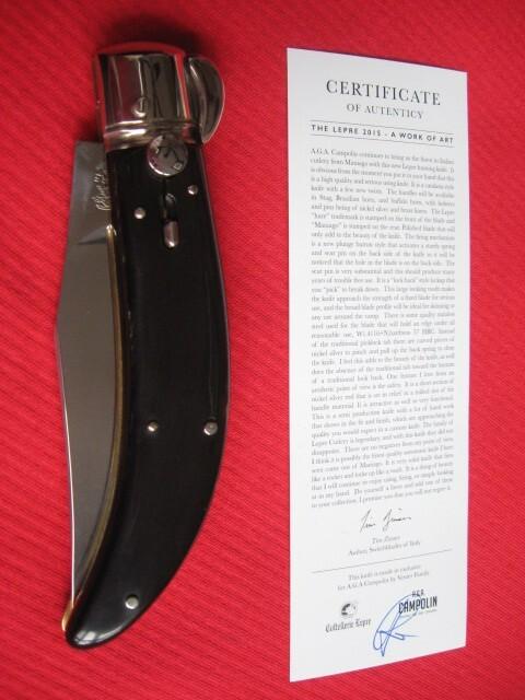 Quality Italian Unique Mechanism LEPRE Buffalo Horn Knife Limited Edition 2015 MANIAGO ITALY Quality Italian Unique Mechanism LEPRE Buffalo Horn Knife Limited Edition 2015 MANIAGO ITALY