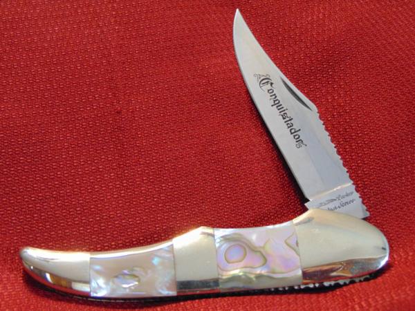 MINT PARKER CUSTOM SERIES CONQUISTADORS GENUINE ABALONE FOLDING HUNTER 1980'S MINT PARKER CUSTOM SERIES CONQUISTADORS GENUINE ABALONE FOLDING HUNTER 1980'S