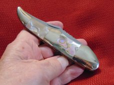 MINT PARKER CUSTOM SERIES CONQUISTADORS GENUINE ABALONE FOLDING HUNTER 1980'S MINT PARKER CUSTOM SERIES CONQUISTADORS GENUINE ABALONE FOLDING HUNTER 1980'S