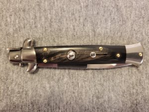 Frank Beltrame ITALIAN 9" Dark Horn Stiletto w/Bayonet Blade 4MM