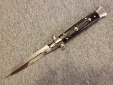 Frank Beltrame ITALIAN 9" Dark Horn Stiletto w/Bayonet Blade 4MM Frank Beltrame ITALIAN 9" Dark Horn Stiletto w/Bayonet Blade 4MM