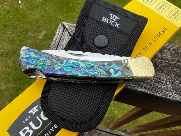 BUCK 110 LEROY REMER CUSTOM PAUA FOLDING HUNTER