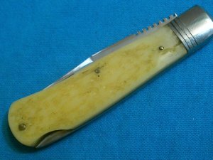 BONE SCHATT MORGAN TITUSVILLE PA DFC BAREHEAD FOLDING JACK POCKET HUNTING PEN JACK KNIFE KNIVES OLD