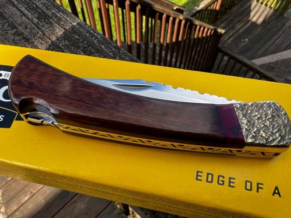 BUCK 110 LEROY REMER CUSTOM EXOTIC SNAKEWOOD FOLDING HUNTER