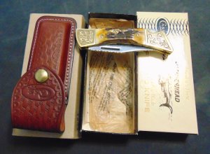 MIB CASE XX USA  1981 HAMMERHEAD SHARK FACTORY CUSTOM STAG ENGRAVED BOLSTERS FILE WORKED
