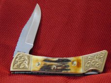 MIB CASE XX USA  1981 HAMMERHEAD SHARK FACTORY CUSTOM STAG ENGRAVED BOLSTERS FILE WORKED