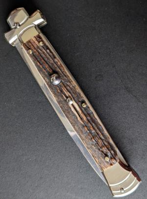  NIB 11"- 28cm Stag Horn A.G.A. Campolin Maltese lockback auto