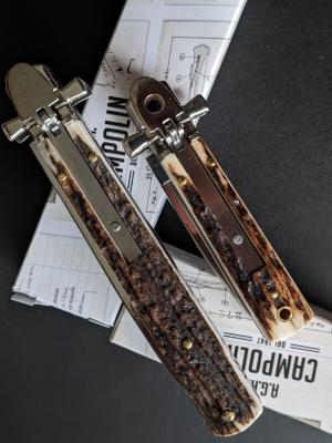 NIB STAG AGA CAMPOLIN "DOMINUS" SET OF 2!!! FULL 9" 23CM AND MINI 6" 15CM LEVERLOCKS 