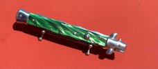 Italian 13 inch SKM Green Acrylic Scales , Kris Blade Italian 13 inch SKM Green Acrylic Scales , Kris Blade