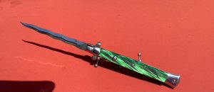Italian 13 inch SKM Green Acrylic Scales , Kris Blade 