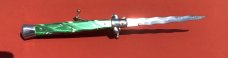Italian 13 inch SKM Green Acrylic Scales , Kris Blade Italian 13 inch SKM Green Acrylic Scales , Kris Blade