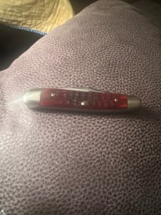 1973 CASE XX USA 7 DOTS 6380 Red Bone Handles Whittler With Three Blades & Nickel Silver Bolsters