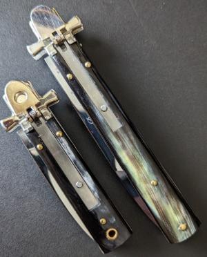 BRAZILIAN HORN AGA CAMPOLIN LEVERLOCK "DOMINUS" SET OF 2!!! FULL 9" 23CM AND MINI 6" 15CM 