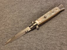 Frank Beltrame ITALIAN 9" Mother of Pearl Stiletto w/Bayonet Blade 4MM Frank Beltrame ITALIAN 9" Mother of Pearl Stiletto w/Bayonet Blade 4MM