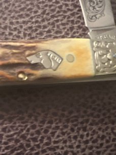 1990 KA-BAR BXO Limited Edition Super Fat & Gnarly Doghead Stag Whittler With Scrolled Bolsters 1990 KA-BAR BXO Limited Edition Super Fat & Gnarly Doghead Stag Whittler With Scrolled Bolsters