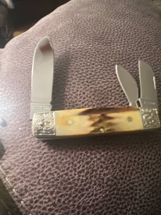 1990 KA-BAR BXO Limited Edition Super Fat & Gnarly Doghead Stag Whittler With Scrolled Bolsters 1990 KA-BAR BXO Limited Edition Super Fat & Gnarly Doghead Stag Whittler With Scrolled Bolsters