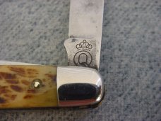 Vintage QUEEN(Capital Q with Crown - circa. 1945), Bone Handle, Classic Stockman's Pocket Knife Vintage QUEEN(Capital Q with Crown - circa. 1945), Bone Handle, Classic Stockman's Pocket Knife