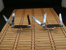 SCHRADE N.Y. OLD TIMER 34OT MIDDLEMAN VINT. USA CARBON STEEL BLADES MEDIUM STOCKMAN 2 UNUSED KNIFES SCHRADE N.Y. OLD TIMER 34OT MIDDLEMAN VINT. USA CARBON STEEL BLADES MEDIUM STOCKMAN 2 UNUSED KNIFES