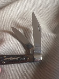 1905-1914 W R Case & Sons Bradford PA 6229 1/2 Goregous Rogers Bone Handle Tadpole With Diamond Shie